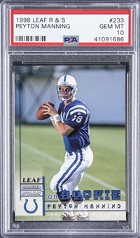 1998 Leaf Rookies & Stars #233 Peyton Manning Rookie Card - PSA GEM MT 10